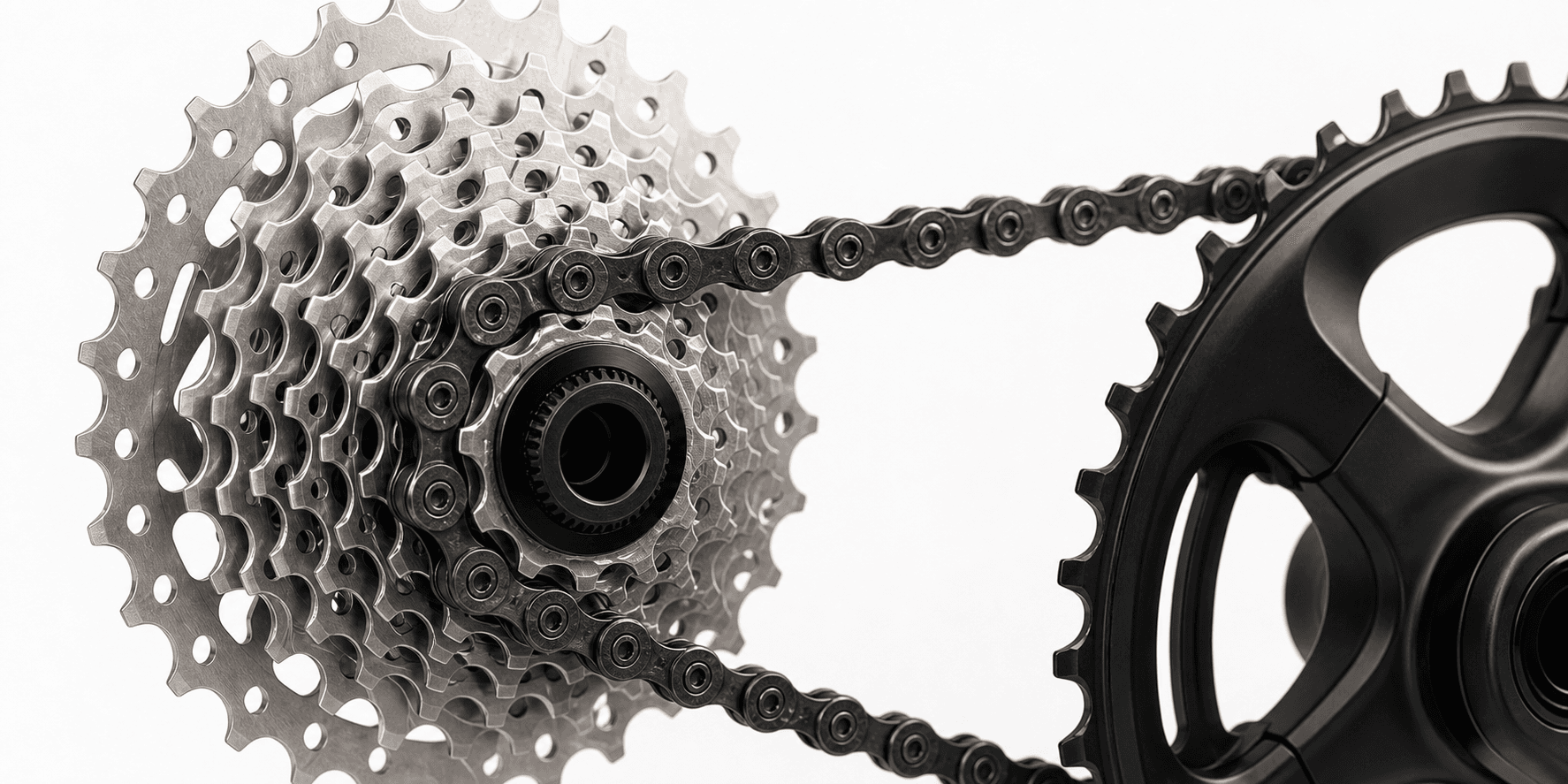 Cassette, chain, and chainring