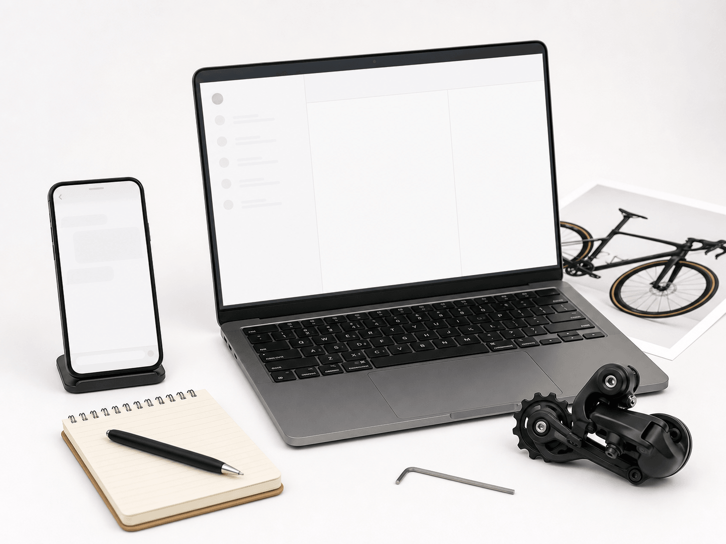 Support desk with cycling component details