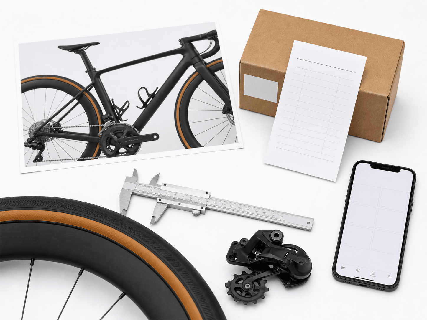 Bike details, measurements, and order information prepared for support