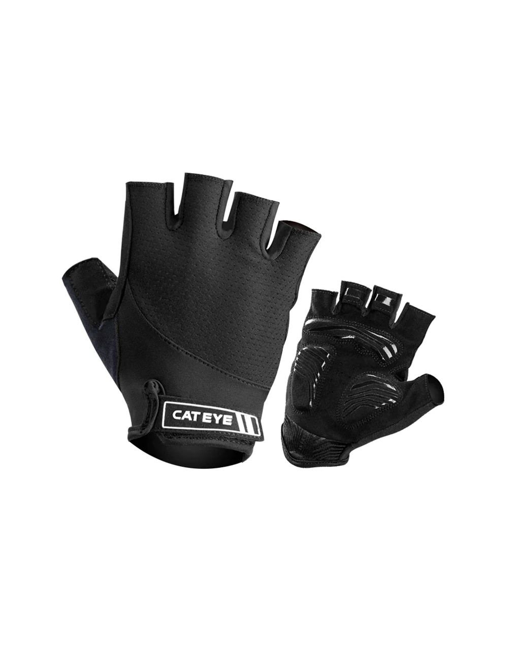 CATEYE CYCLING GLOVES HALF FINGER BLACK MEDIUM GLO-100 image 1
