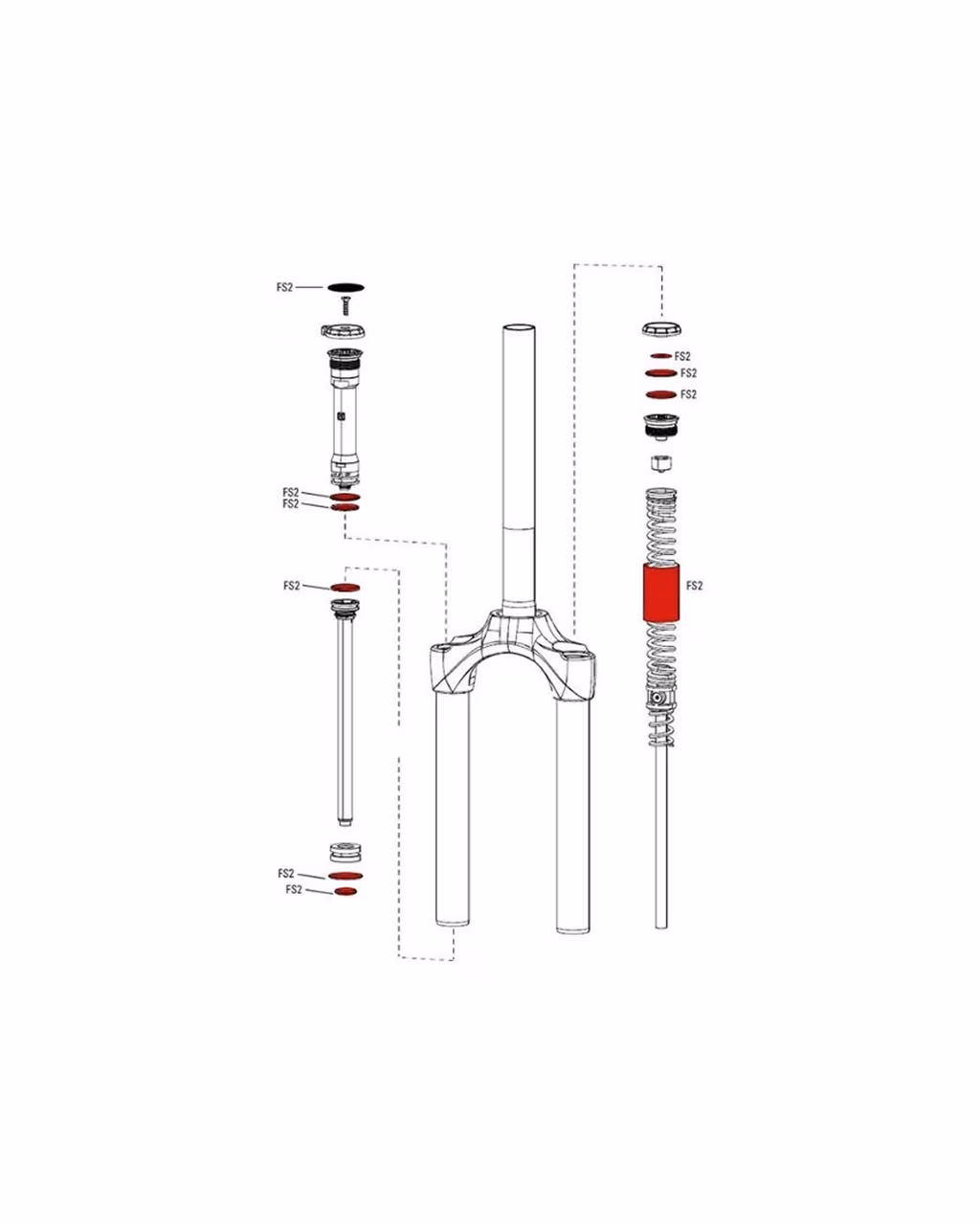 RockShox spares for fork service kit for pargaon silver A1, view 1