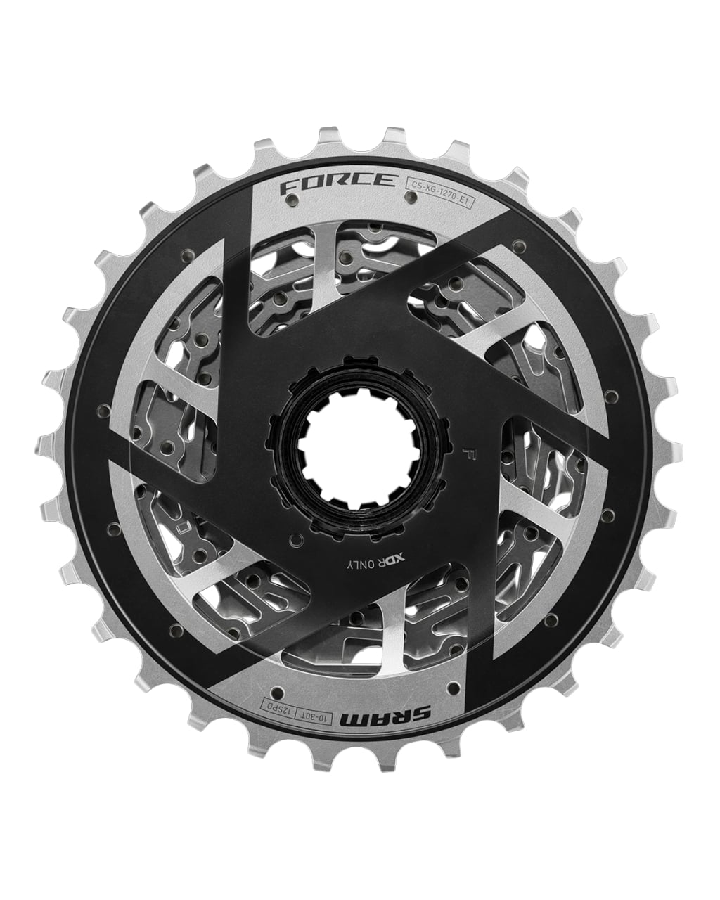 SRAM cassette Force E1 XG-1270 E1 12 speed - SRAM CASSETTE FORCE E1 XG-1270 E1 10-30 12 SPEED, view 1