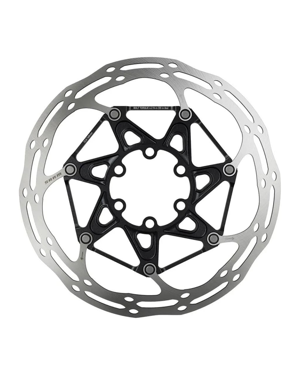 SRAM disc brake rottor centre line 2P centrelock 140 mm rounded, view 1