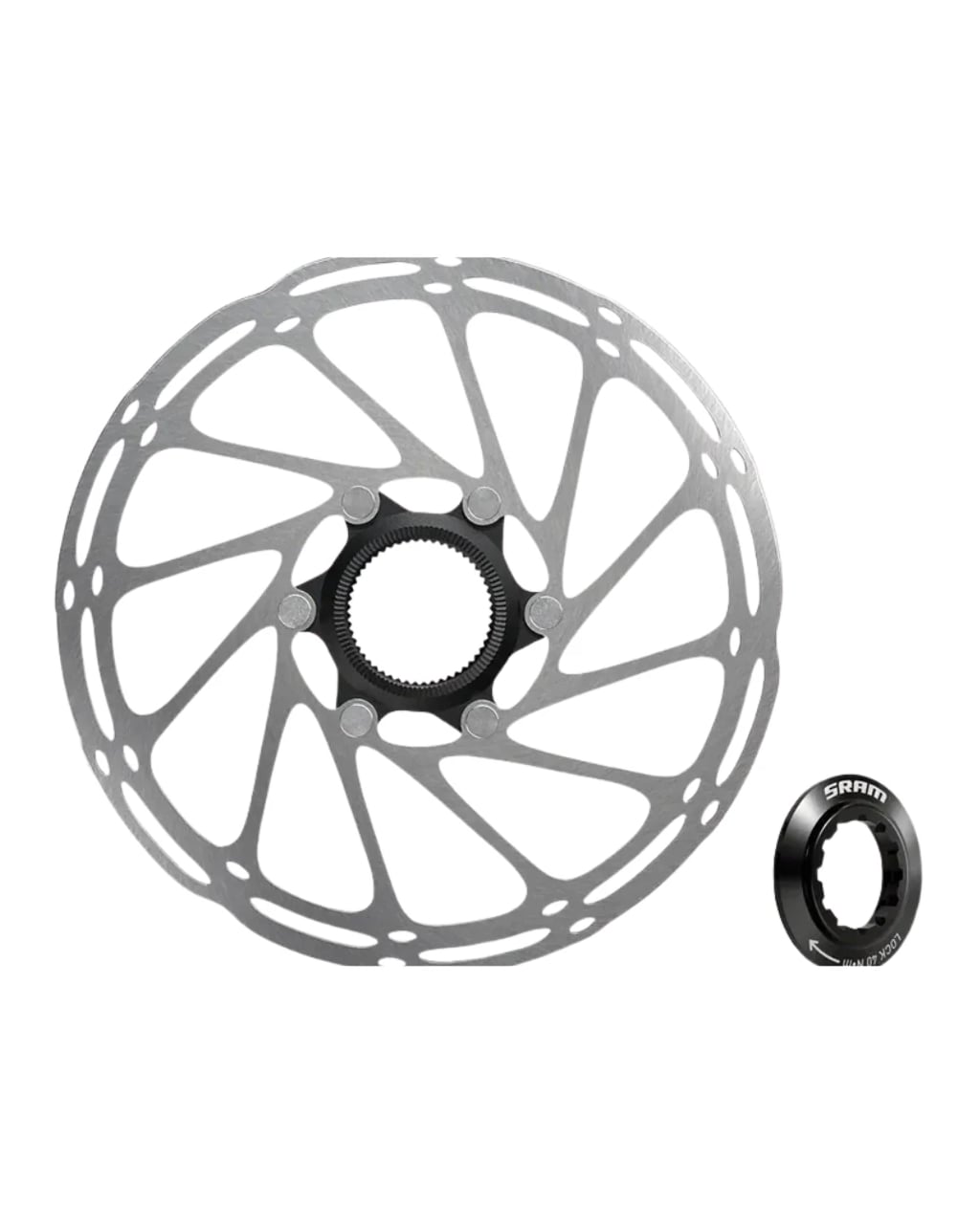 SRAM rotor paceline centerlock 160MM rounded A2 (includes lockring), view 1