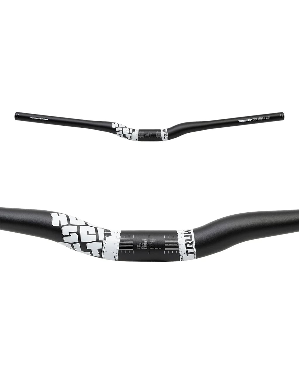 Truvativ hussefelt riser clamp handlebar alloy 700mm wide 20mm rise 31.8mm black, view 1